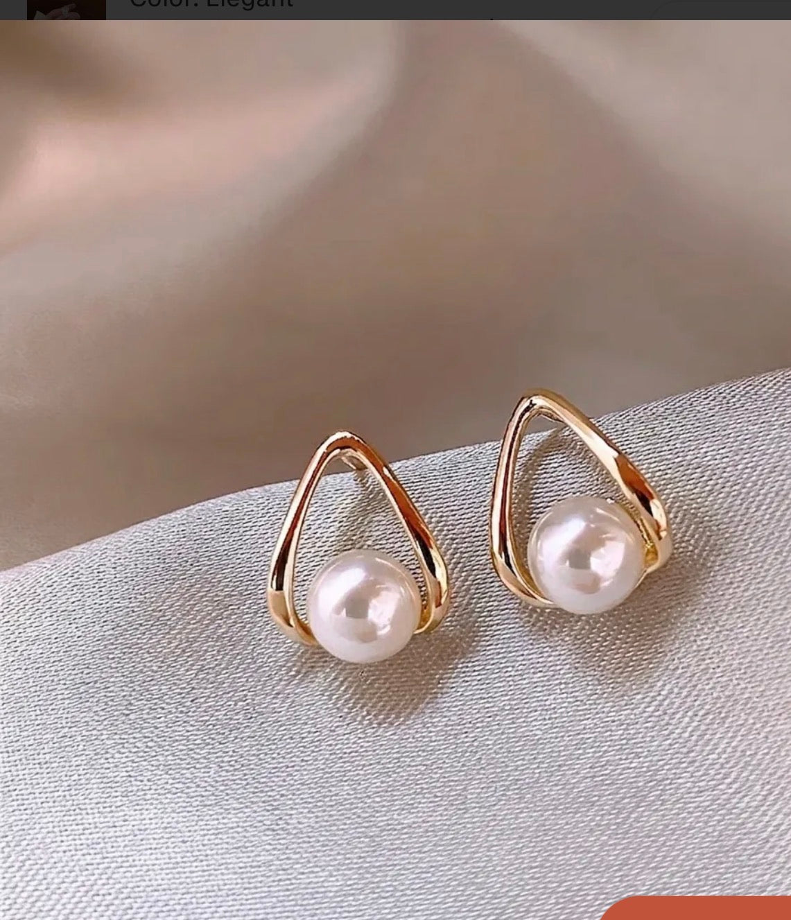 Triangle Pearl Studs
