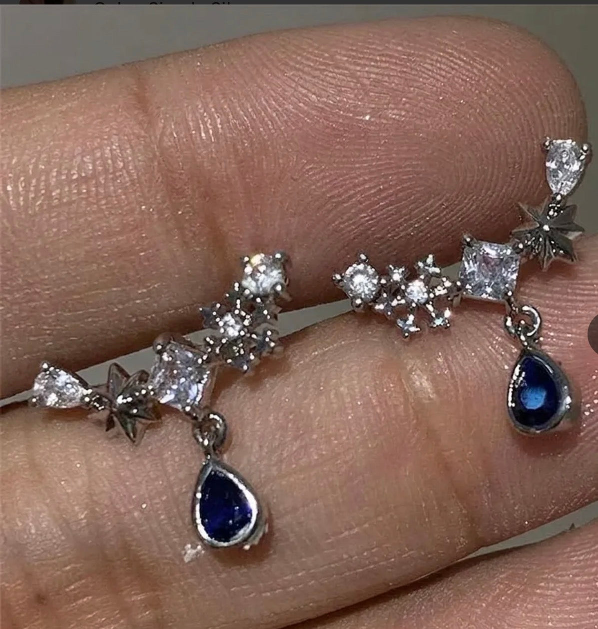 Blue Zircon Star Teardrop C