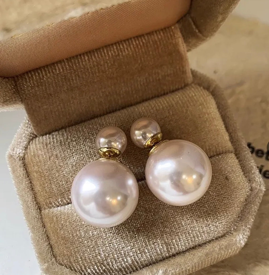 Double Sided Pearl Earrings