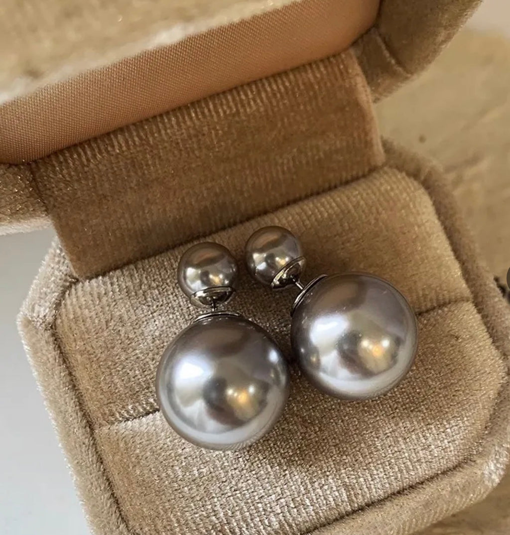 Double Sided Pearl Earrings