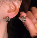 Retro Inlaid Zircon Stud C