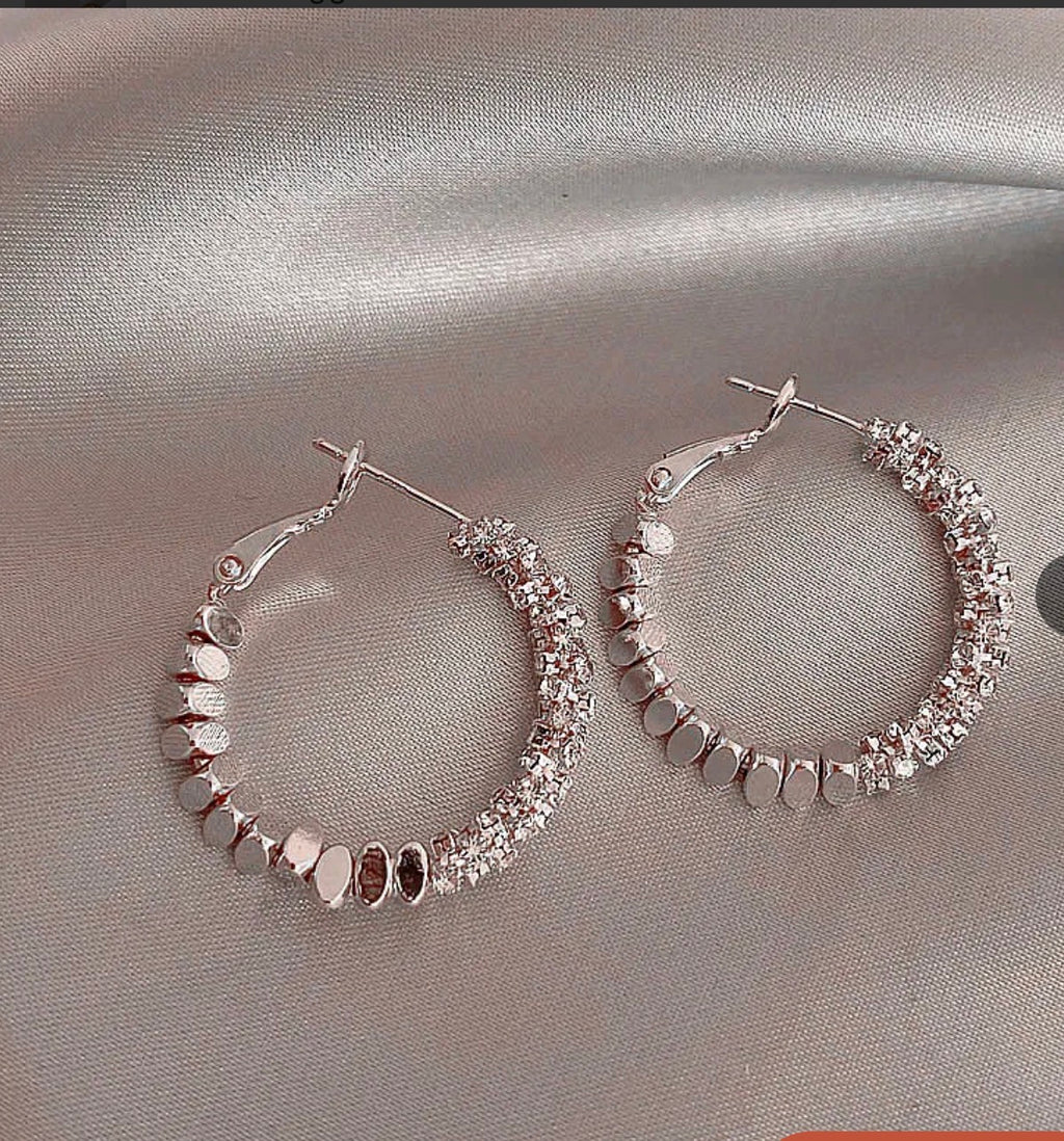 Patchwork Crush Silver Earring Post Elegant