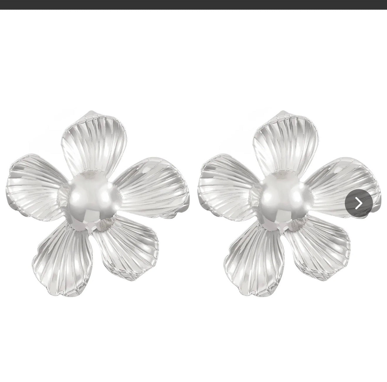 Large Silver 5 Petal Flower B
