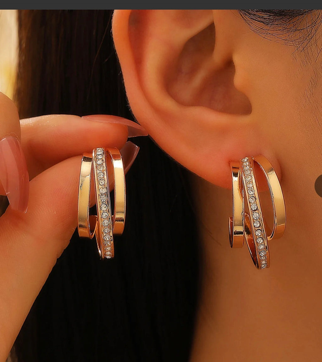 Multi Layer Rhinestone Hoop