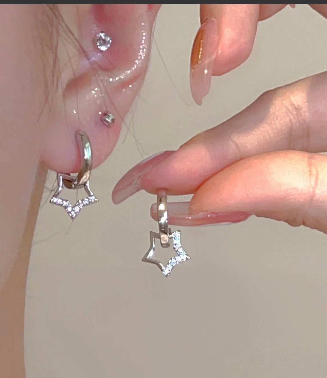 Silver Ring Hollow Pentagram