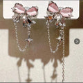 Pink Cats Eye Stone Bowknot B