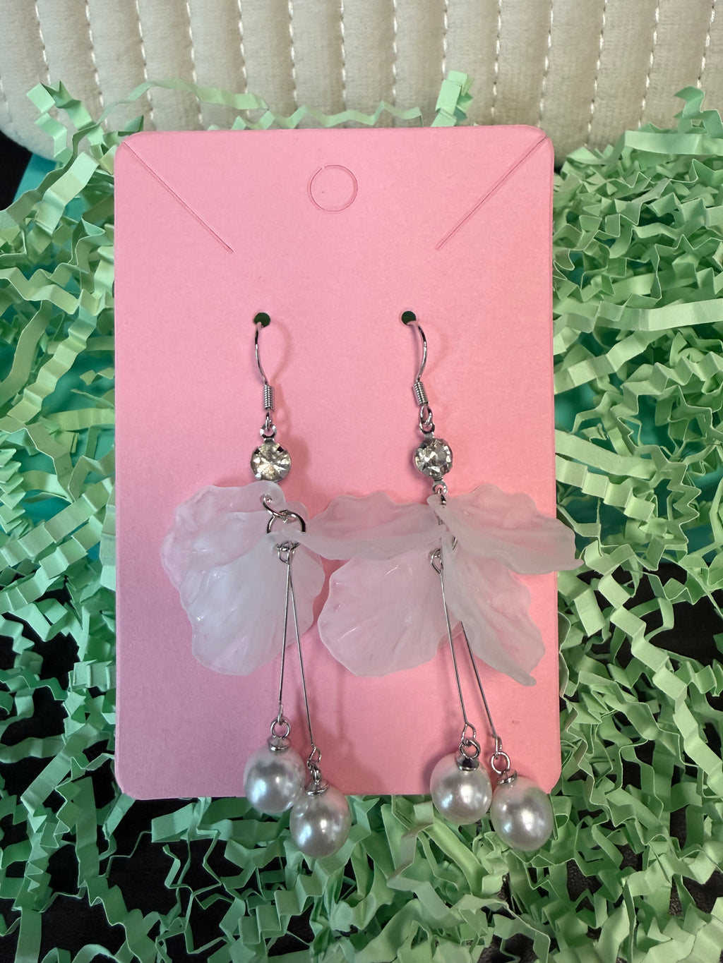 4 Petal Flower Rhinestone Center Tassel