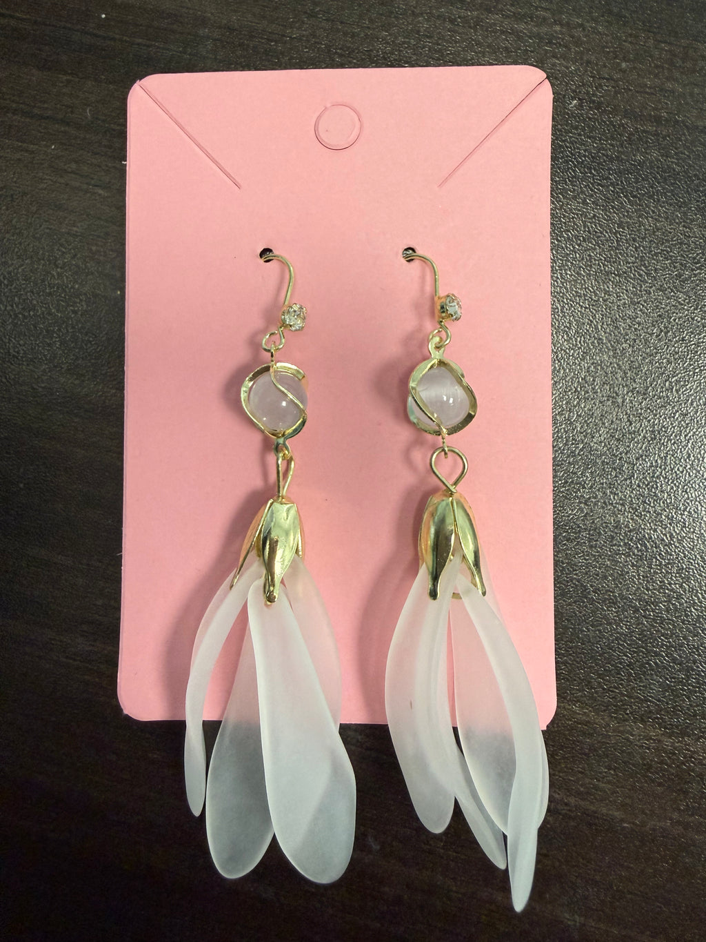 Rhinestone Frosted Petal Ear Hook