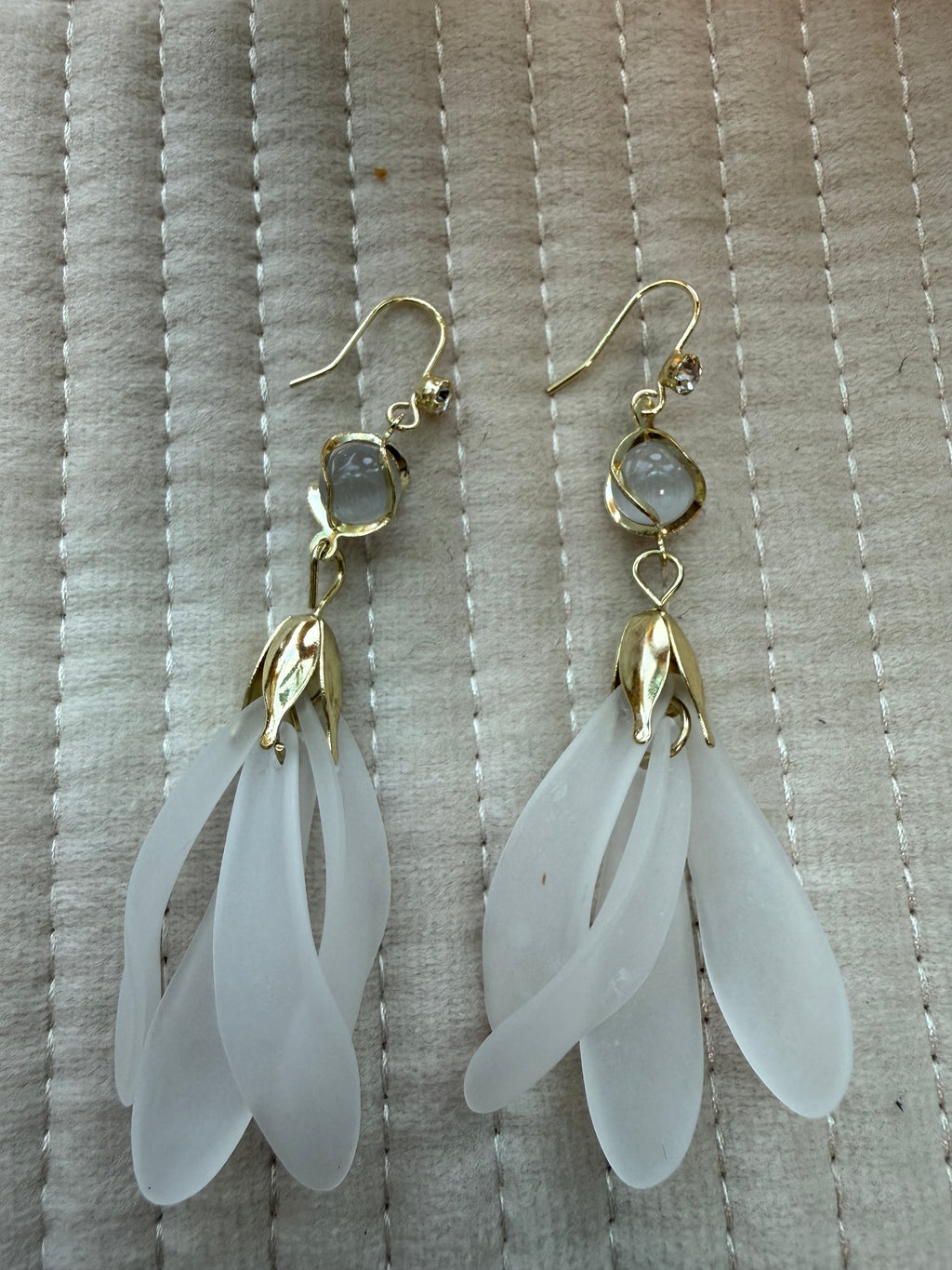 Rhinestone Frosted Petal Ear Hook