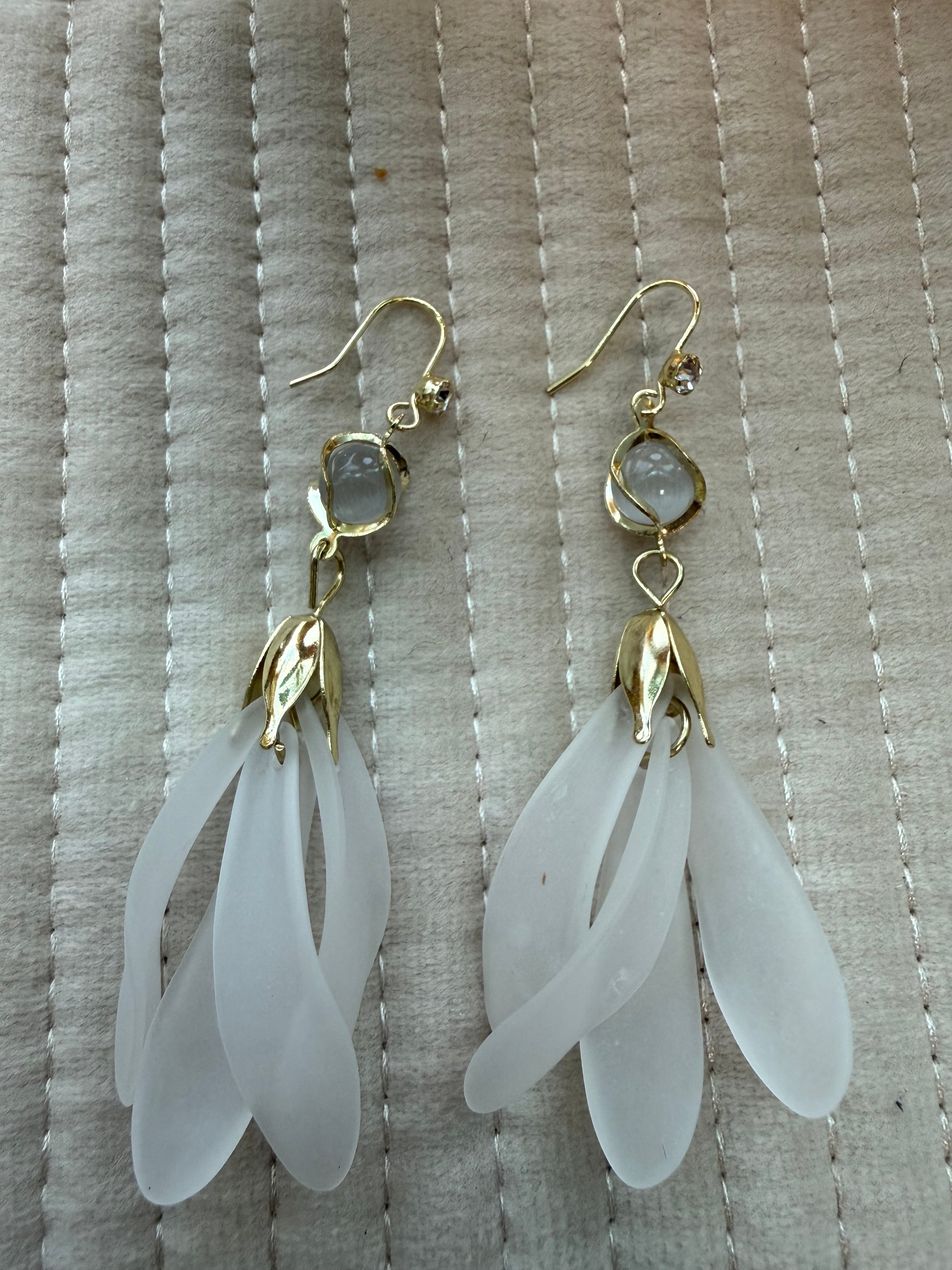 Rhinestone Frosted Petal Ear Hook