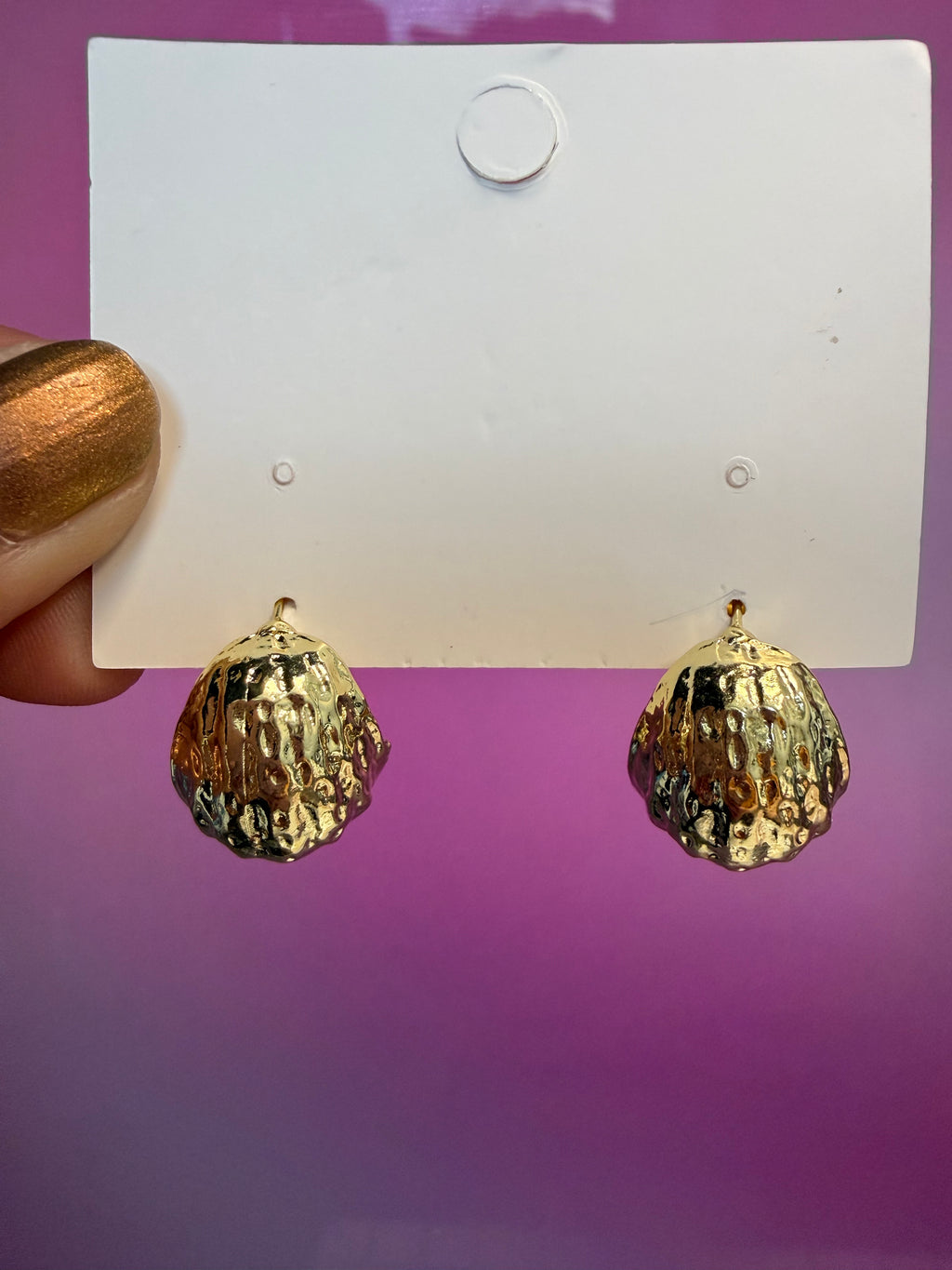 Exaggerated Pleated Metal Earrings