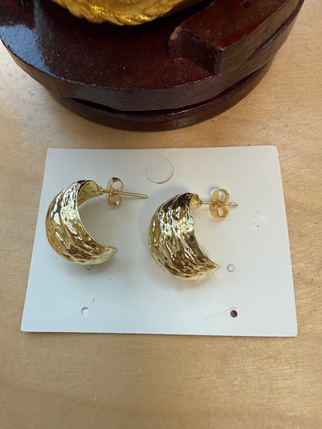 Exaggerated Pleated Metal Earrings