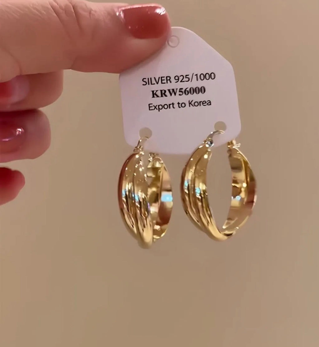 Twisted Ribbon Hoop Earrings