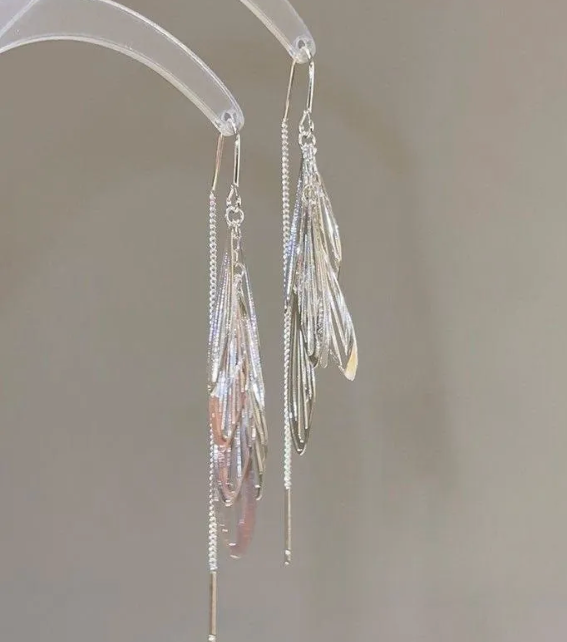 Multi Leaf Tassel Earrings