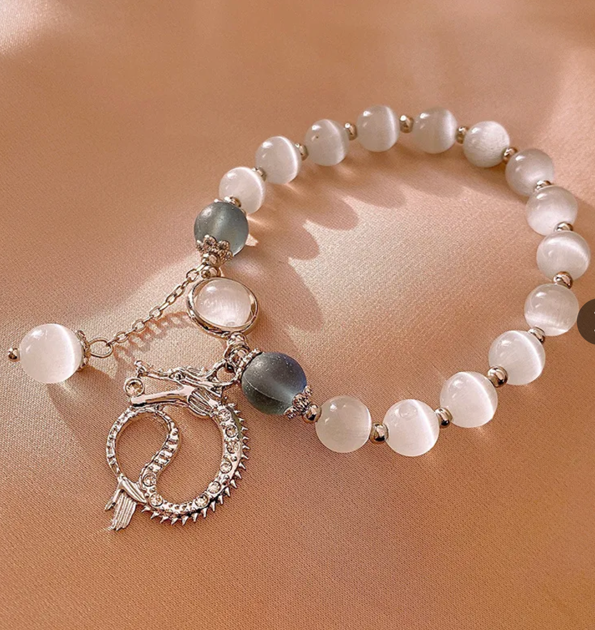 Silver Crystal Glass Cat Eye