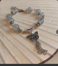Silver Grey Crystal Glass Cate Eye Stone