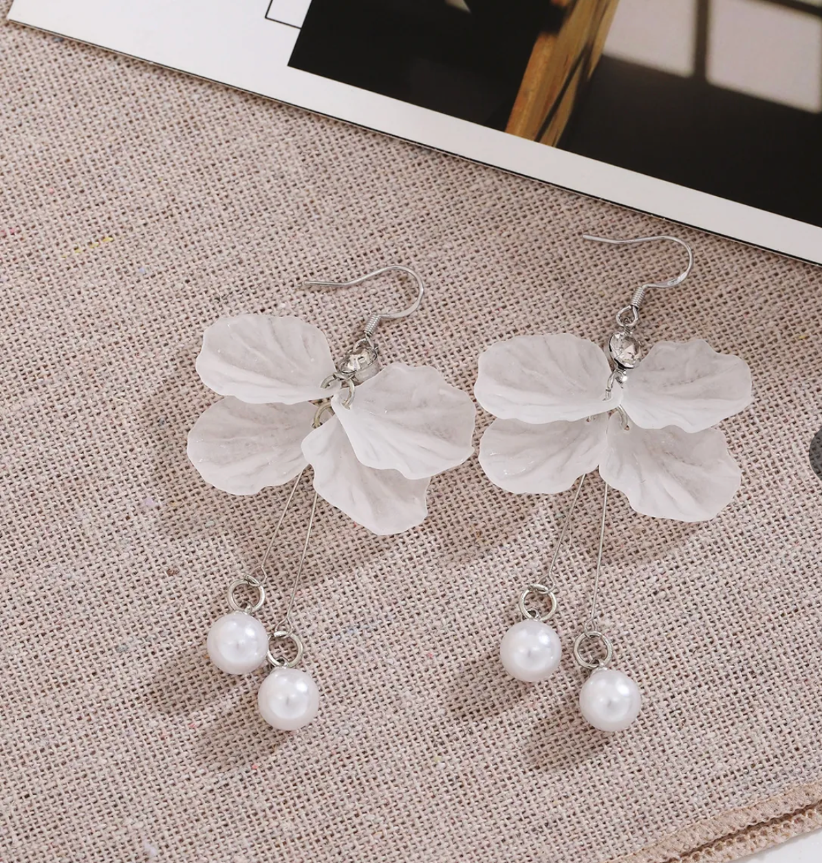 4 Petal Flower Rhinestone Center Tassel