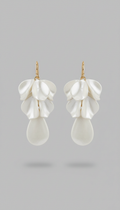 White Petal Drop Earrings